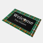 Paillasson Preppy Green et Orange Plaid Golf Welcome Entry (Incliné)