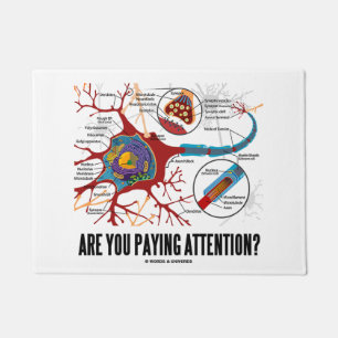 Paillasson Prêtez-vous l'attention ? Humour de synapse de