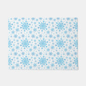 Paillasson Pretty Blue Christmas Snowflakes sur Winter White (Devant)