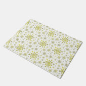 Paillasson Pretty Gold Noël Snowflakes sur Winter White (Incliné)
