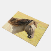 Paillasson Profil du cheval beige (Incliné)