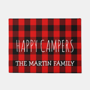 Paillasson Profondément satisfaits campants du plaid rouge