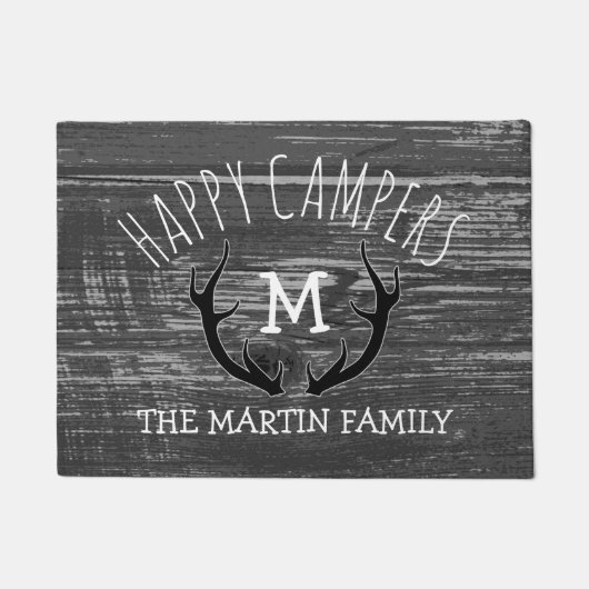 Paillasson Profondément satisfaits en bois gris de nom de (Devant)