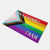 Paillasson Progress Pride Rainbow Beach Accueil personnalisé (Incliné)