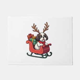 Paillasson Promenade du traîneau du Père Noël en Shih Tzu