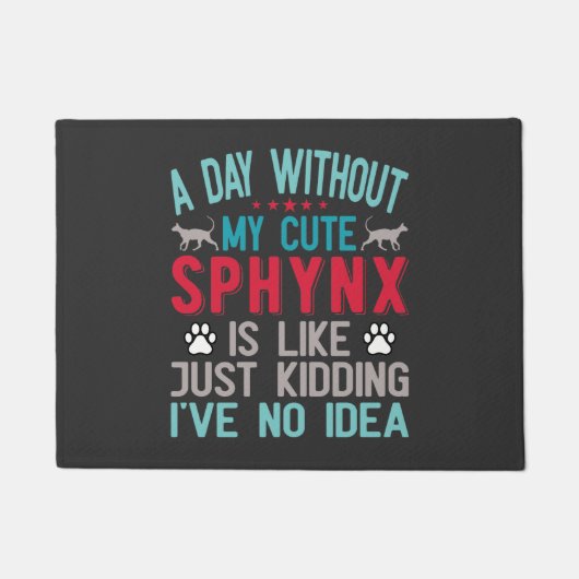 Paillasson Propriétaire Canadien De Chat Sphynx Sans Cheveux  (Devant)