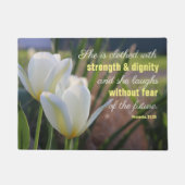 Paillasson Proverbes 31:25 Floral (Devant)