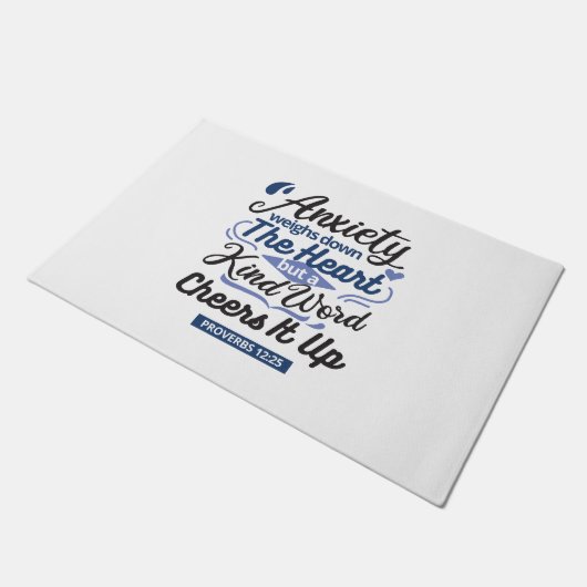 Paillasson Proverbs 12:25 Bible Verse – Kind Word Art (Incliné)