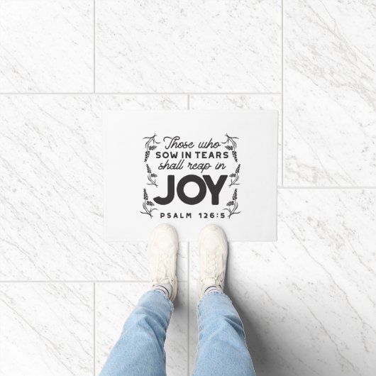 Paillasson Psalm 126:5 Scripture Typography – Reap in Joy (Intérieur)