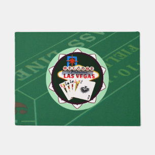 Paillasson Puce de poker de Las Vegas Sign and Two