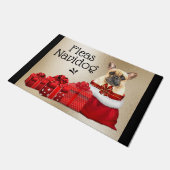 Paillasson Puces de Noël de chien de taureau français (Incliné)