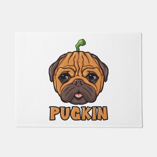 Paillasson Pugkin - Halloween Carlin Citrouille (Devant)