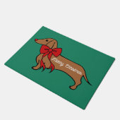 Paillasson Puppy Doormat de Noël Dachshund (Incliné)