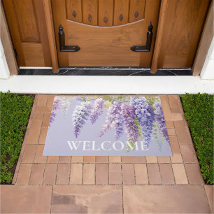 Paillasson Purple lavande aquarelle glycine florale lilas
