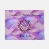 Paillasson Purple Mandala Monogramme Namaste Élégant (Devant)