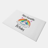 Paillasson Quarantine Anniversaire Unicorn arc-en-ciel (Incliné)