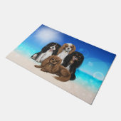 Paillasson Quatre Cavalier King Charles Spaniels  (Incliné)