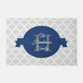 Paillasson Quatrefoil bleu personnalisé (Devant)