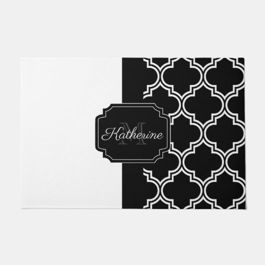 Paillasson Quatrefoil noir et blanc (Devant)