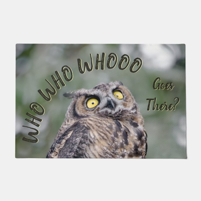 Paillasson Qui Y Va ? Funny Owl Doormat (Devant)