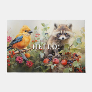 Paillasson Raccoon Yellow Finch Pommes de vignes boisées