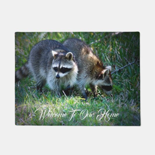 Paillasson Raccoons photo sur (Devant)