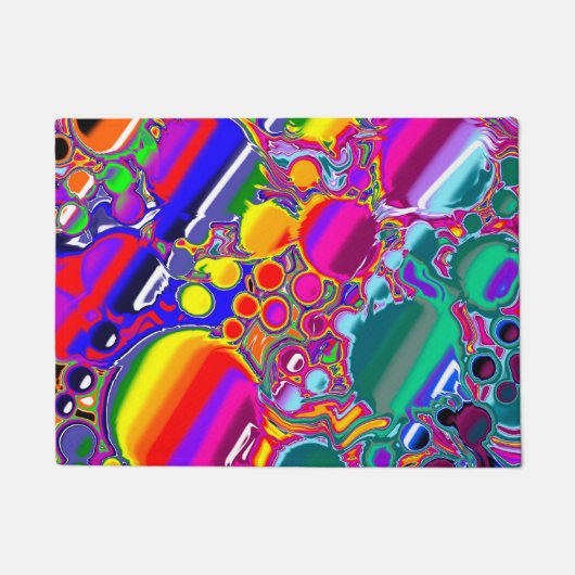 Paillasson Rainbow Blast Art Abstrait (Devant)