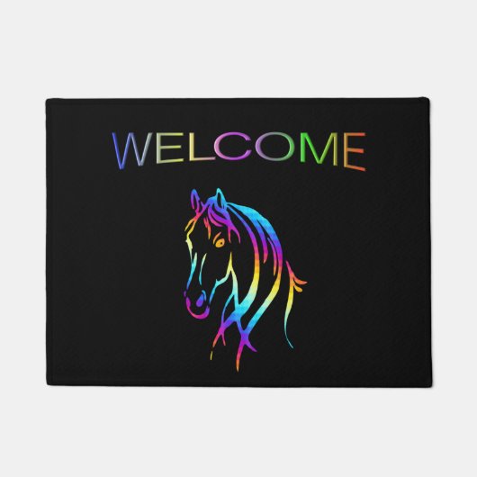 Paillasson Rainbow Horse Welcome Mat (Devant)