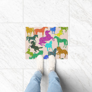 Paillasson Rainbow Horses - "Dotty about Horses !"