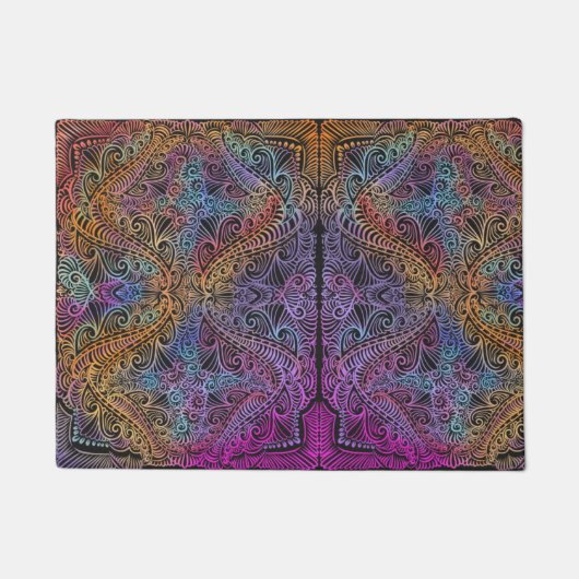 Paillasson Rainbow Kaleidoscope Mandala (Devant)