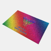 Paillasson Rainbow Phoenix Rising LBGTQ+ avec vos initiales (Incliné)