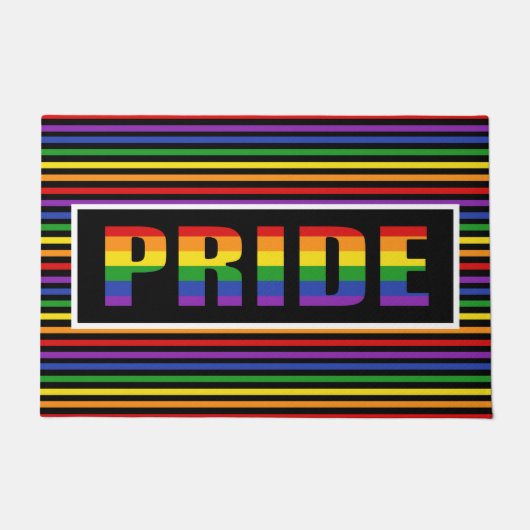 Paillasson Rainbow Stripes Pride LGBT Door Mat (Devant)