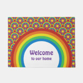 Paillasson Rainbows style années 70 et Motif graphique Sun (Devant)