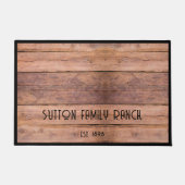 Paillasson Ranch Rustic Wood Nom de famille (Devant)
