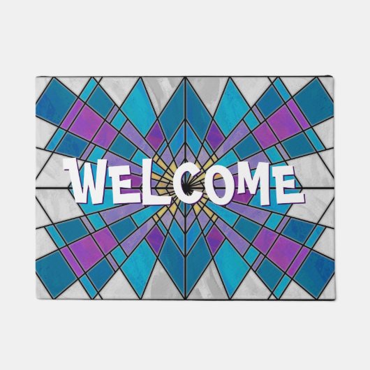 Paillasson Rayon en verre de teint bleu et violet (Devant)