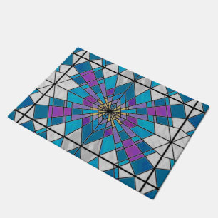 Paillasson Rayon en verre de teint bleu et violet