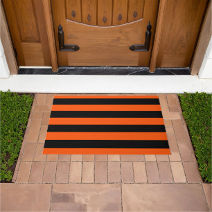 Paillasson Rayures Halloween noir et orange