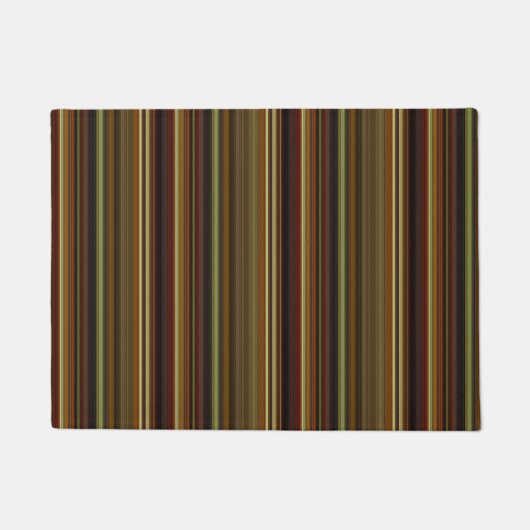 Paillasson Rayures Marron Vert et Or (Devant)