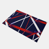 Paillasson Rayures rouges de Criss et blanches croisées sur (Incliné)