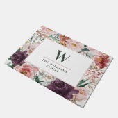 Paillasson Recettes de cuisson moderne aquarelle florale élég (Incliné)