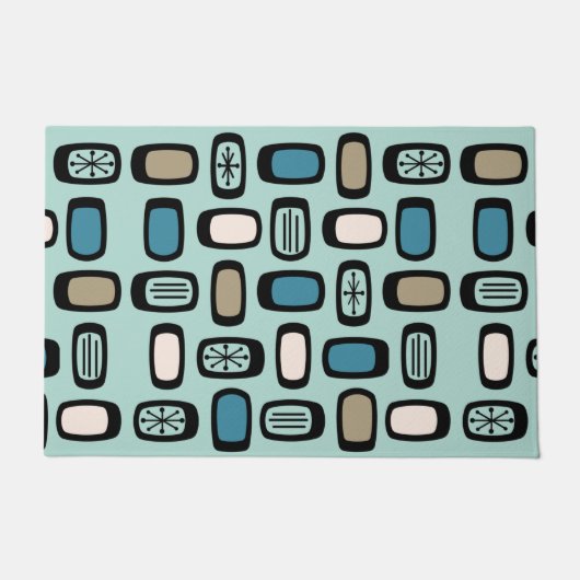 Paillasson Rectangles arrondies MCM du milieu du siècle Aquam (Devant)