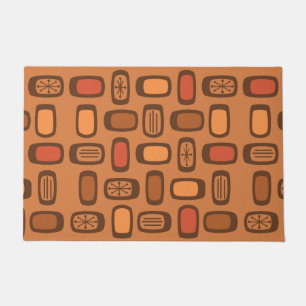 Paillasson Rectangles arrondies MCM du milieu du siècle brûlé