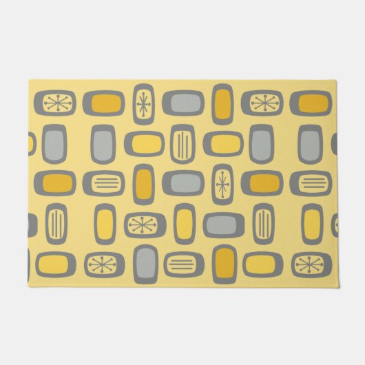 Paillasson Rectangles arrondies MCM du milieu du siècle gris  (Devant)