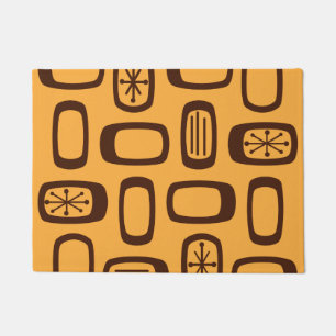 Paillasson Rectangles arrondies MCM du milieu du siècle orang