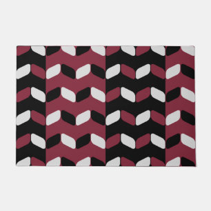 Paillasson Rectangles diagonales Maroon noir