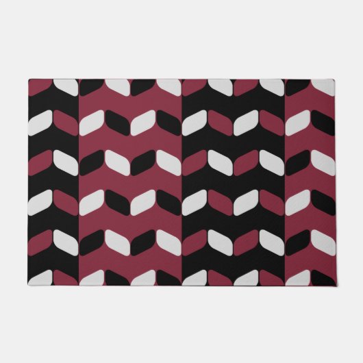 Paillasson Rectangles diagonales Maroon noir (Devant)