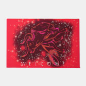 Paillasson Red Doormat Bull Running At Starry Night Welcome (Devant)