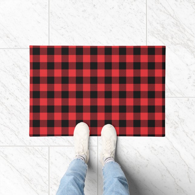 Paillasson Red Flannel Buffalo Check Motif (Intérieur)