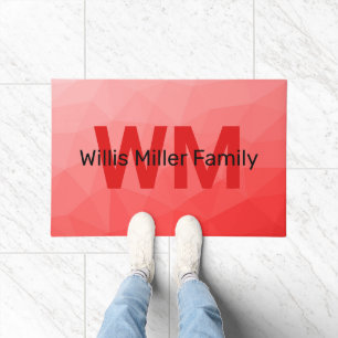 Paillasson Red gradient geometric mesh pattern Monogram
