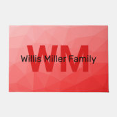 Paillasson Red gradient geometric mesh pattern Monogram (Devant)